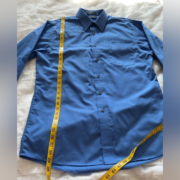 Puritan Men’s Medium 15/15 1/2 Blue Button Down Dress Shirt - Picture 7 of 11